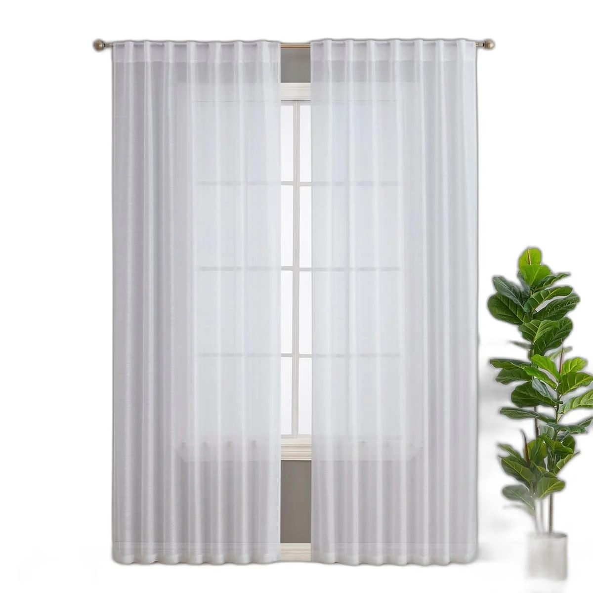 Thd Scarlett Semi Sheer Pocket Top & Back Tab Lightweight Window Curtains Drapery Panels, 2 Panels - Image 13