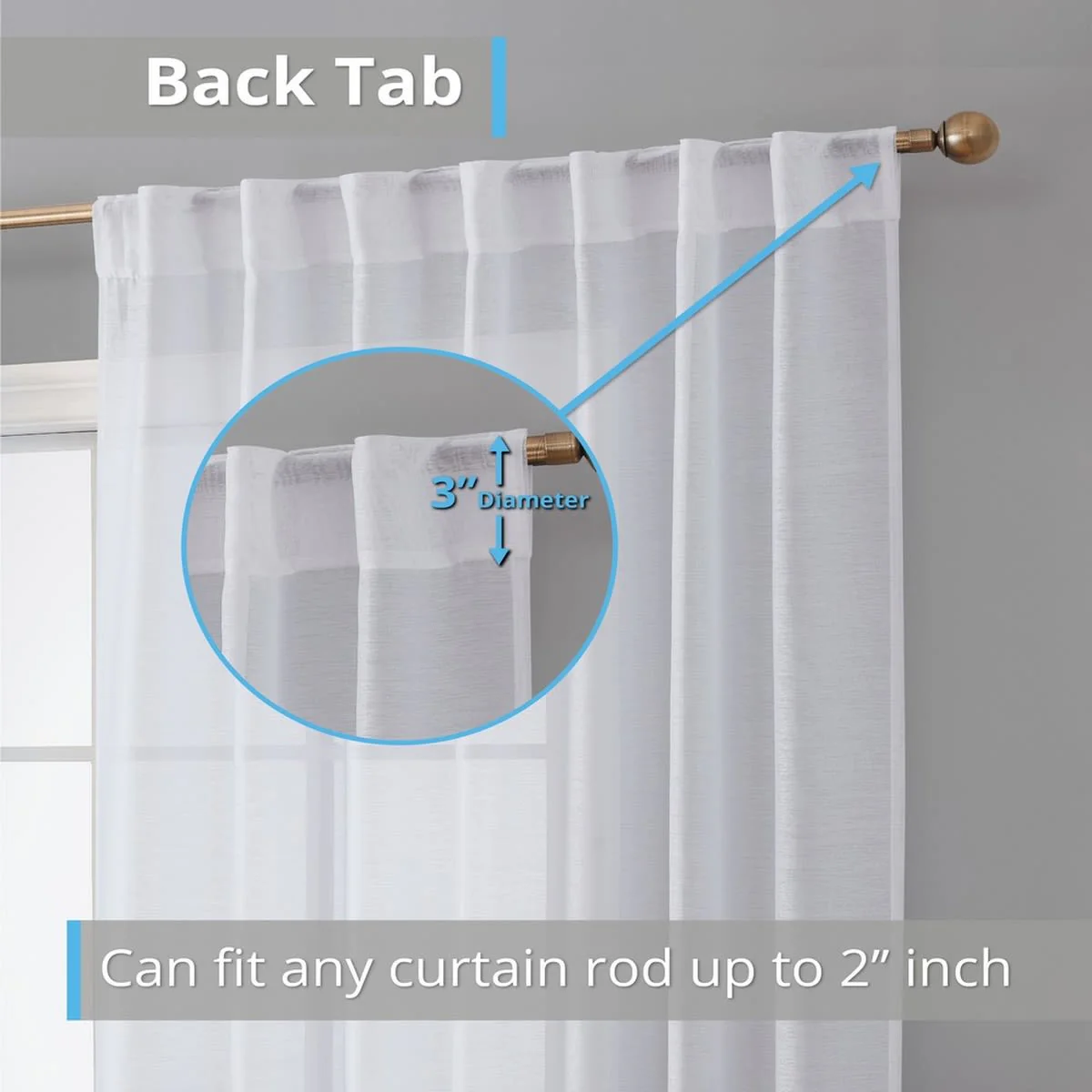 Thd Scarlett Semi Sheer Pocket Top & Back Tab Lightweight Window Curtains Drapery Panels, 2 Panels - Image 14