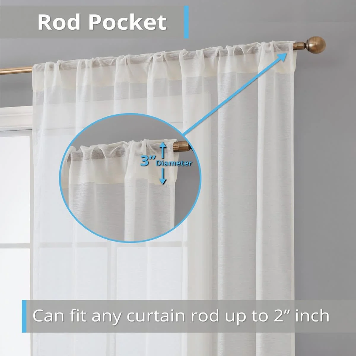 Thd Scarlett Semi Sheer Pocket Top & Back Tab Lightweight Window Curtains Drapery Panels, 2 Panels - Image 29