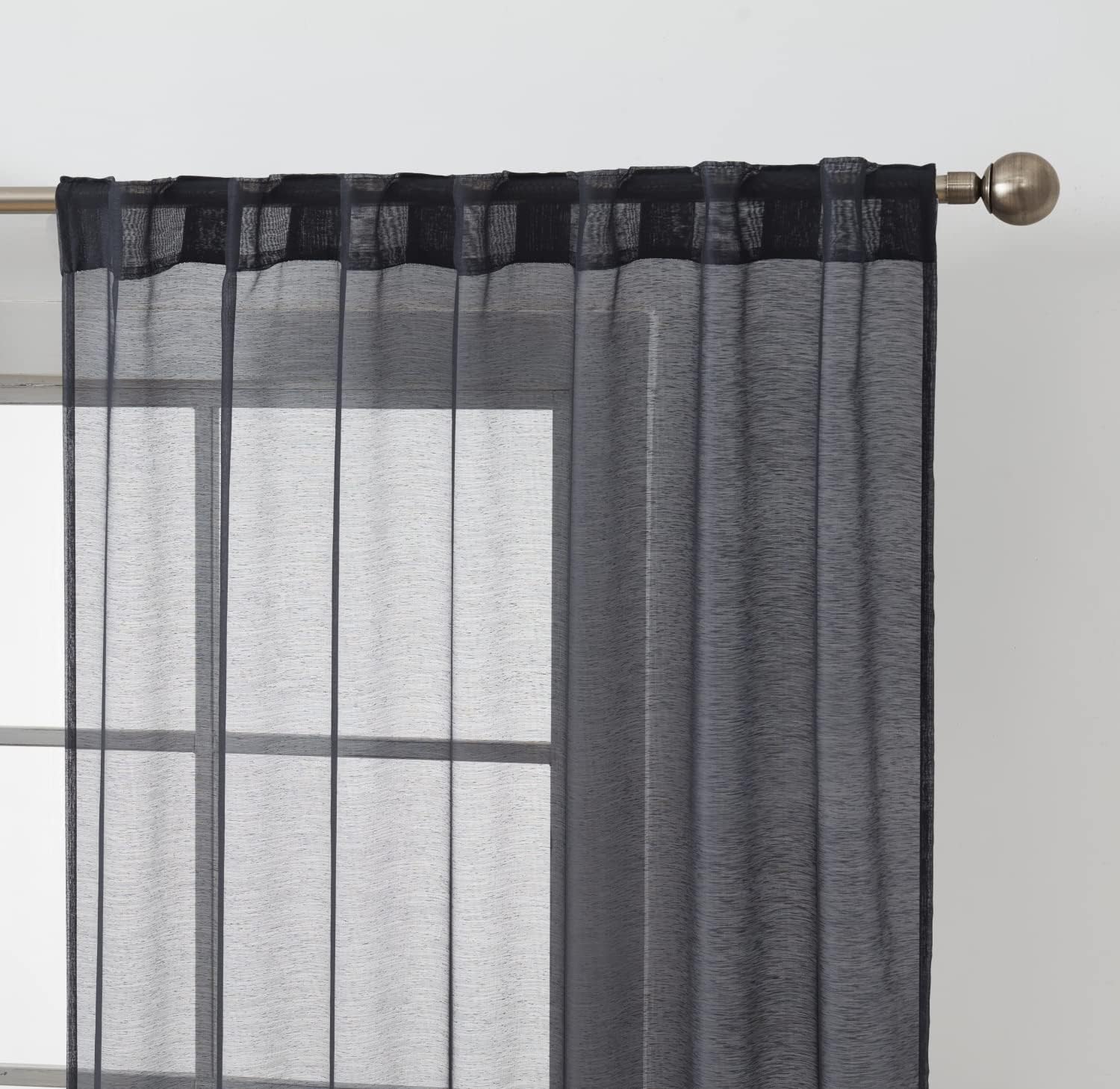 Thd Scarlett Semi Sheer Pocket Top & Back Tab Lightweight Window Curtains Drapery Panels, 2 Panels - Image 56