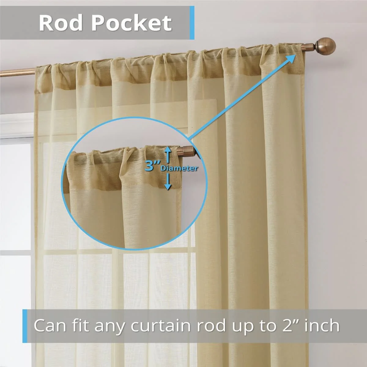 Thd Scarlett Semi Sheer Pocket Top & Back Tab Lightweight Window Curtains Drapery Panels, 2 Panels - Image 78