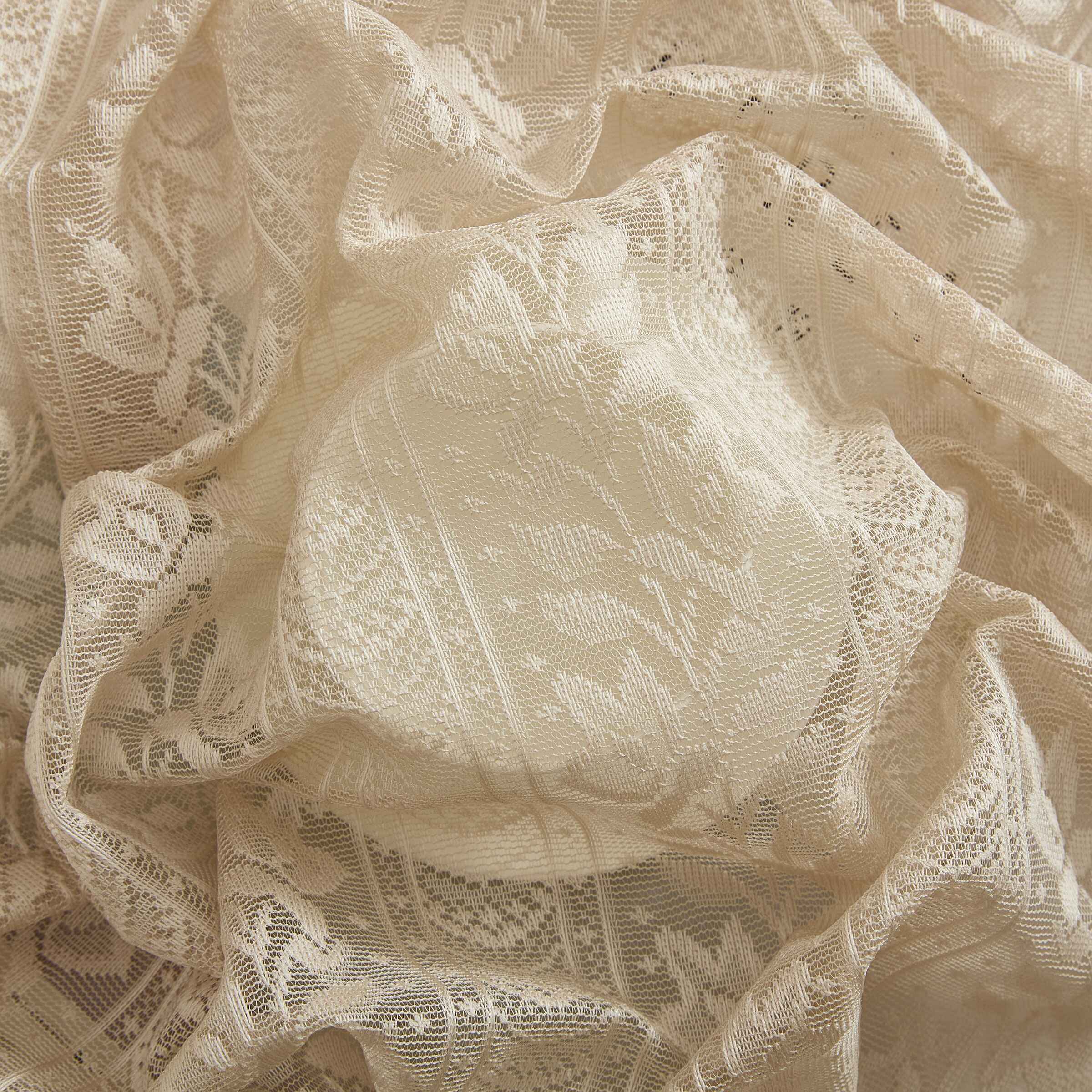 Thd Sofia Floral Rod Pocket Lace Semi Sheer Voile Short Cafe Tiers, Swag, or Valance for Small Windows - Image 24