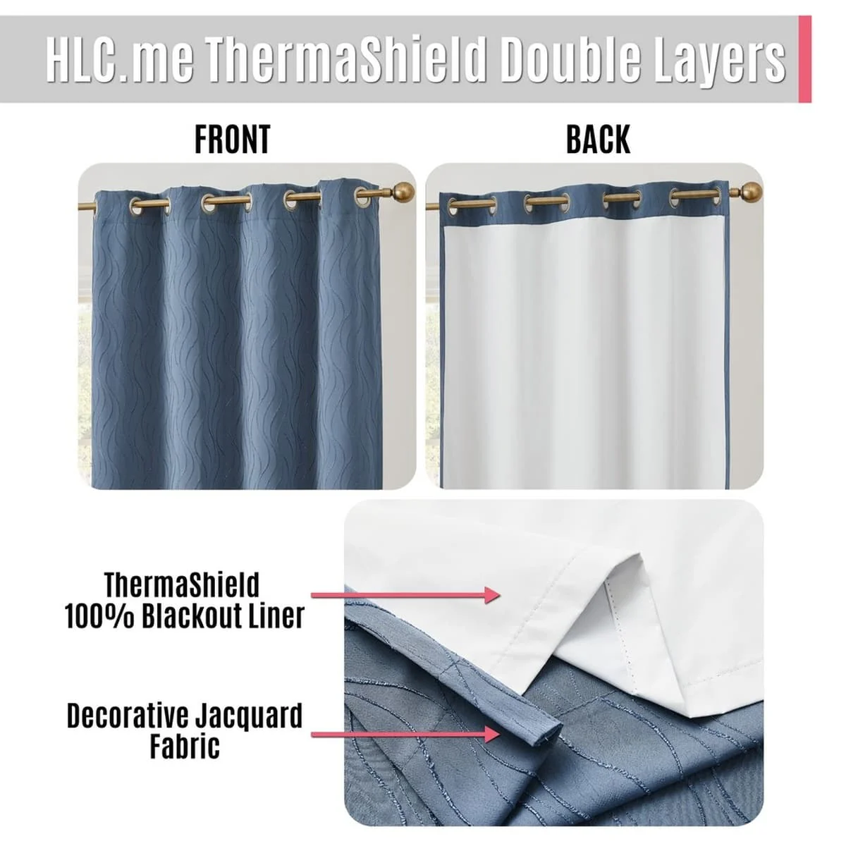Thd Spring 100% Blackout Thermal Energy Efficient Window Curtain Grommet Panels - Set of 2 - Image 46