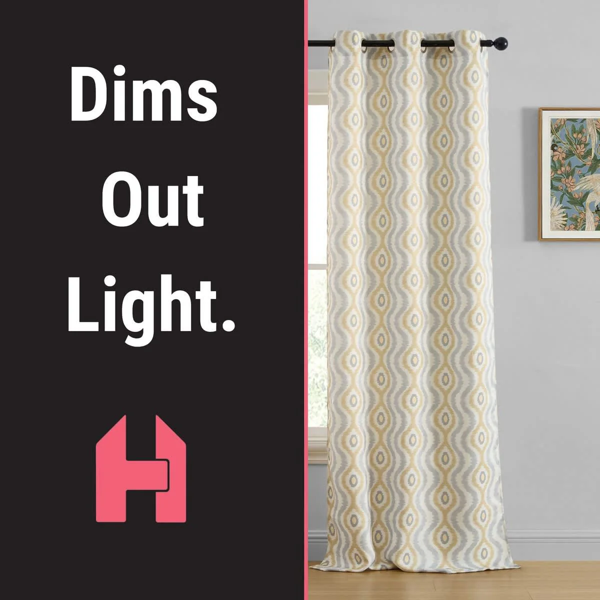 Thd Tanny Ogee Ikatt Damask Patterned Window Grommet Curtains Bedroom - Light Blocking Darkening Window Panels, Set of 2 - Image 11