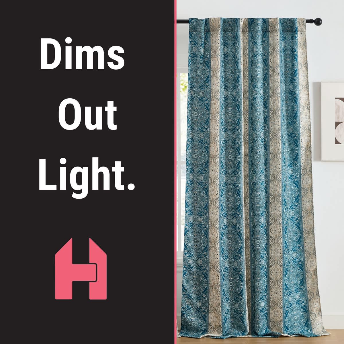 Thd Willy Boho Damask Striped Patterned Window Back Tab Rod Pocket Curtains Bedroom - Light Blocking Darkening Window Panels, Set of 2 - Image 28
