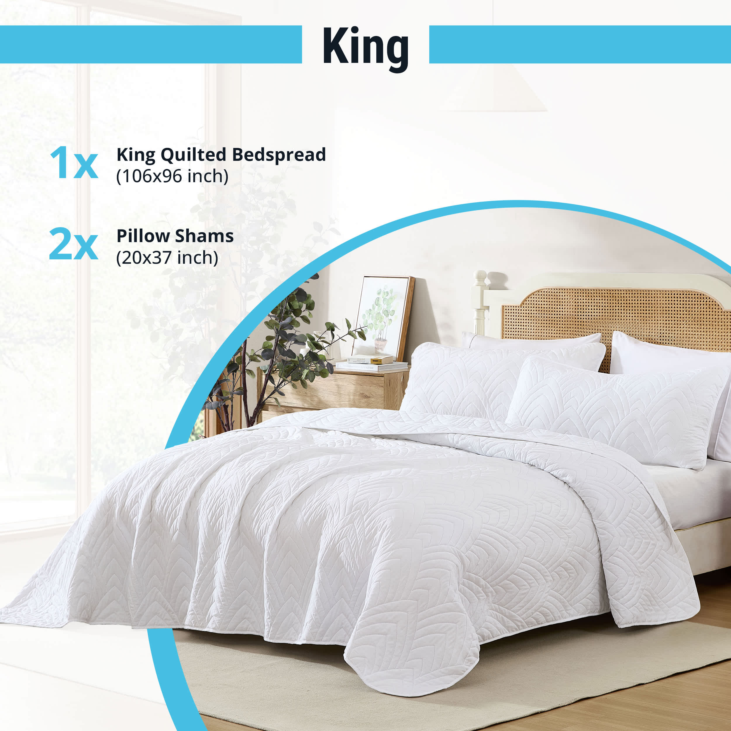 Thd Winston - 3 Piece Full Queen Size Quilt Set, Lightweight Queen Bedspread Coverlet Set - Image 10