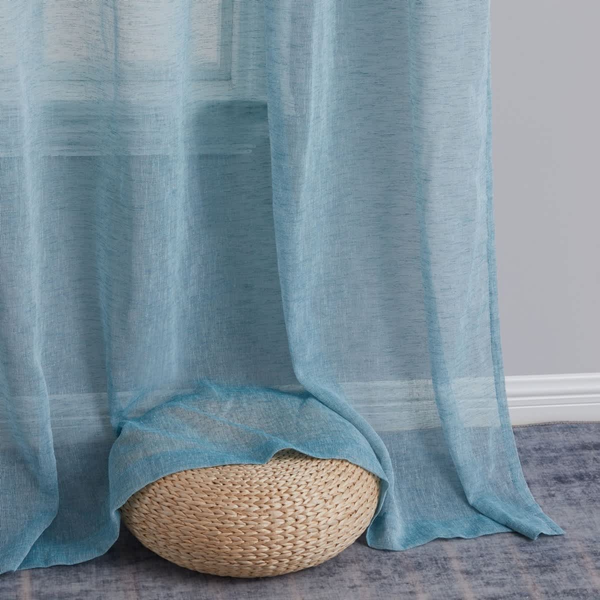Thd Zoey Faux Linen Textured Semi Sheer Window Rod Pocket Thick Curtains Drapery Panels, 2 Panels - Image 27
