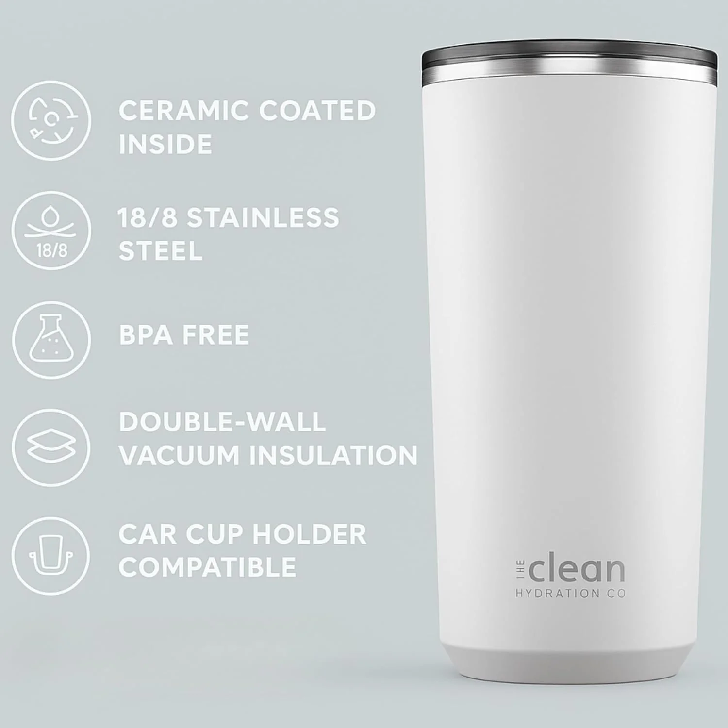 The Clean Hydration Co. Insulated Ceramic Coated Tumbler - Image 15
