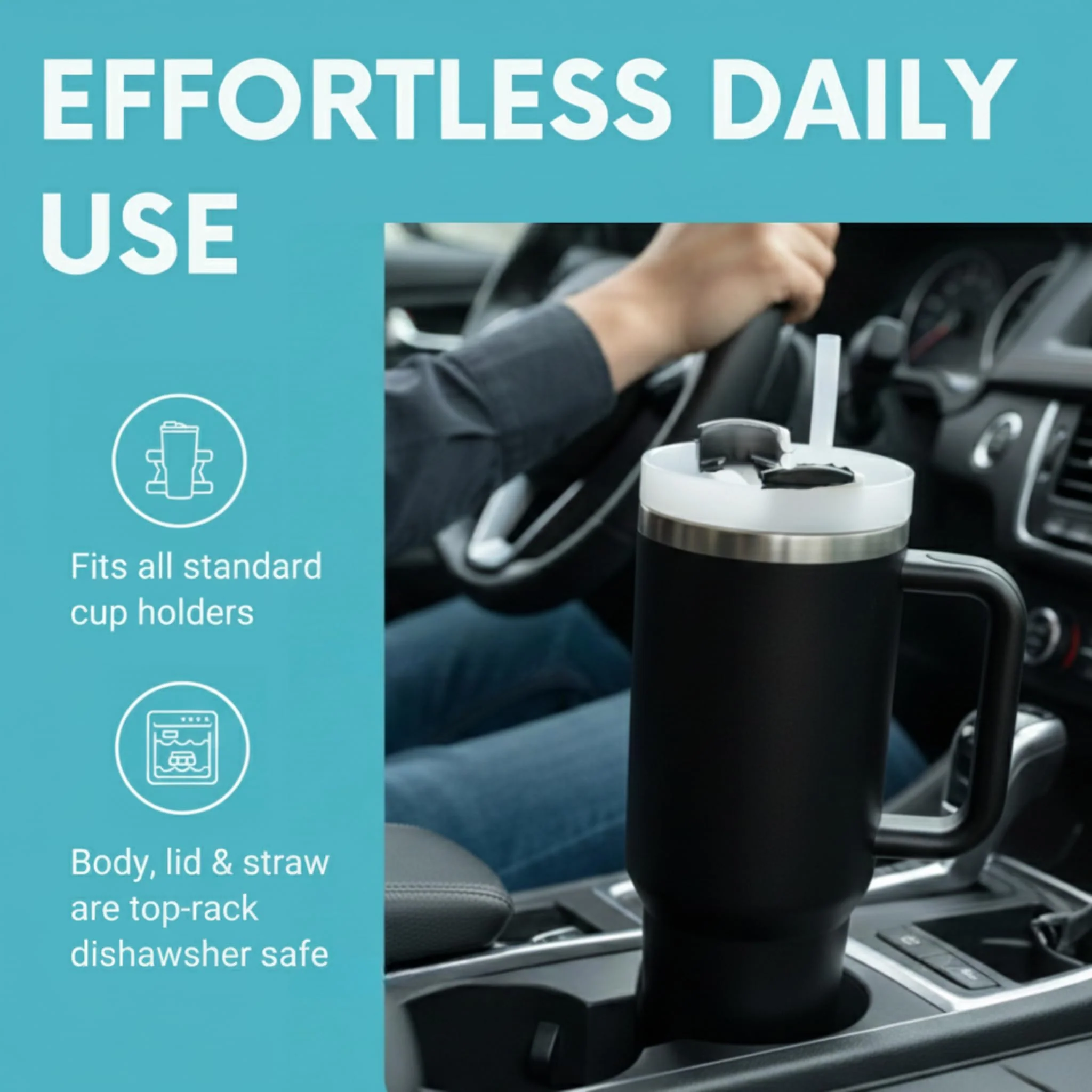 The Clean Hydration Co. Insulated Ceramic Coated Tumbler With Handle - Image 23