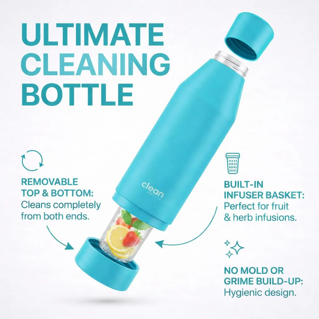The Clean Hydration Co. Insulated Water Bottle With Fruit Infuser - Image 9
