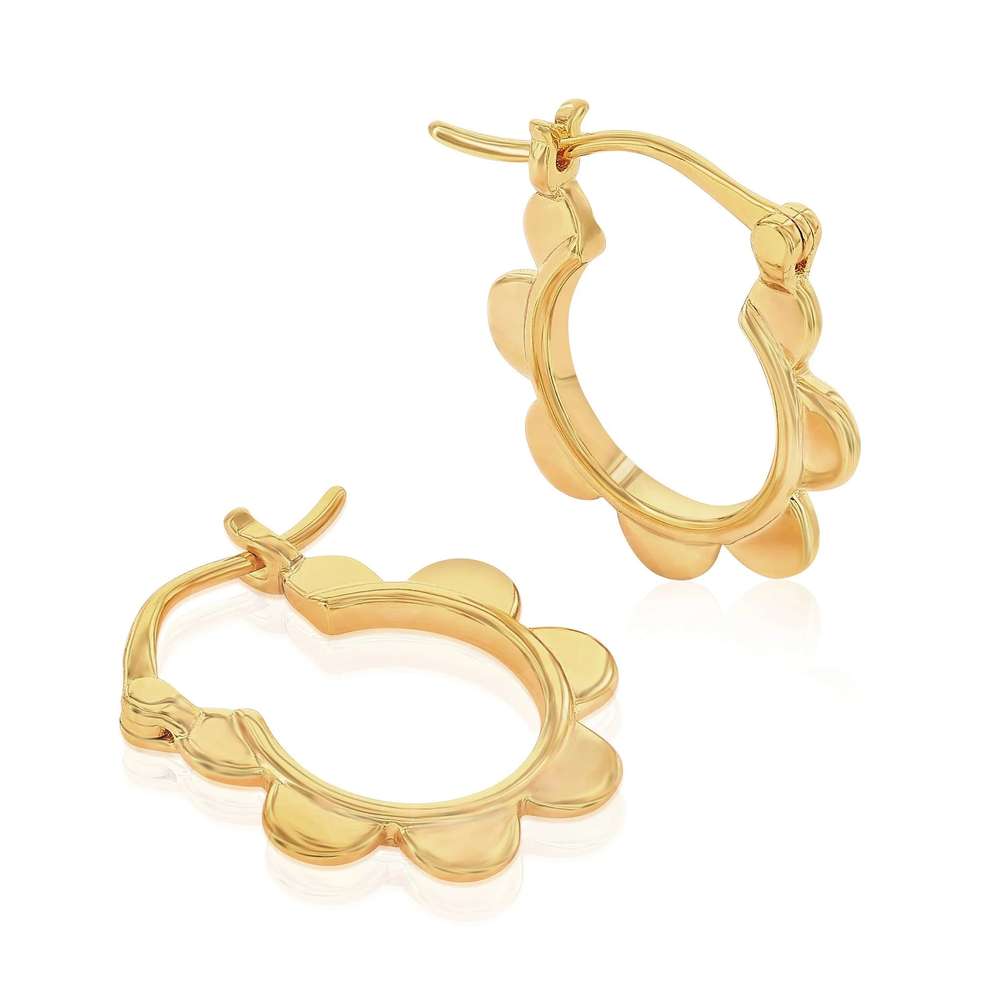 The "Flower" Gold Hoop Earrings - Image 2