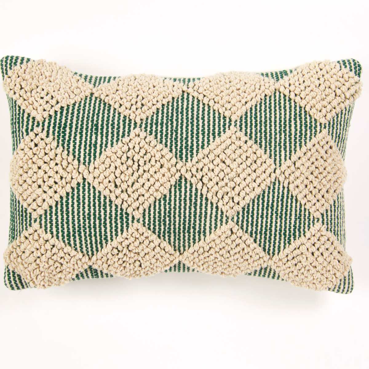 The Inspiring Home Handwoven Raised Diamond Throw Pillow - Image 3