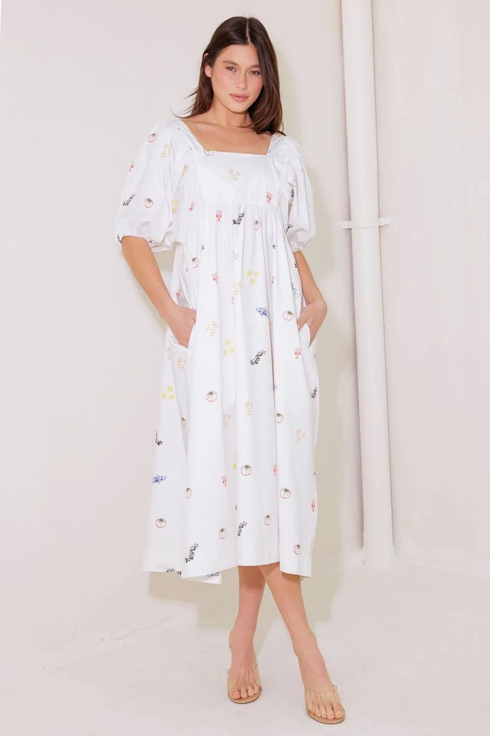 The World is Yours Woven Midi Dress - Image 3