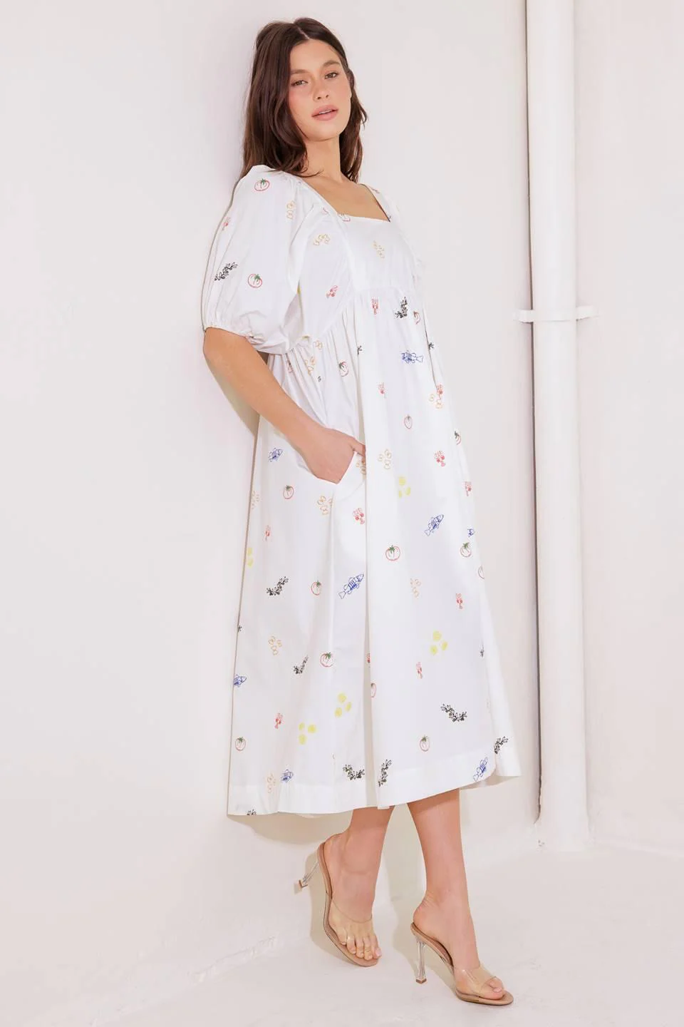 The World is Yours Woven Midi Dress - Image 8