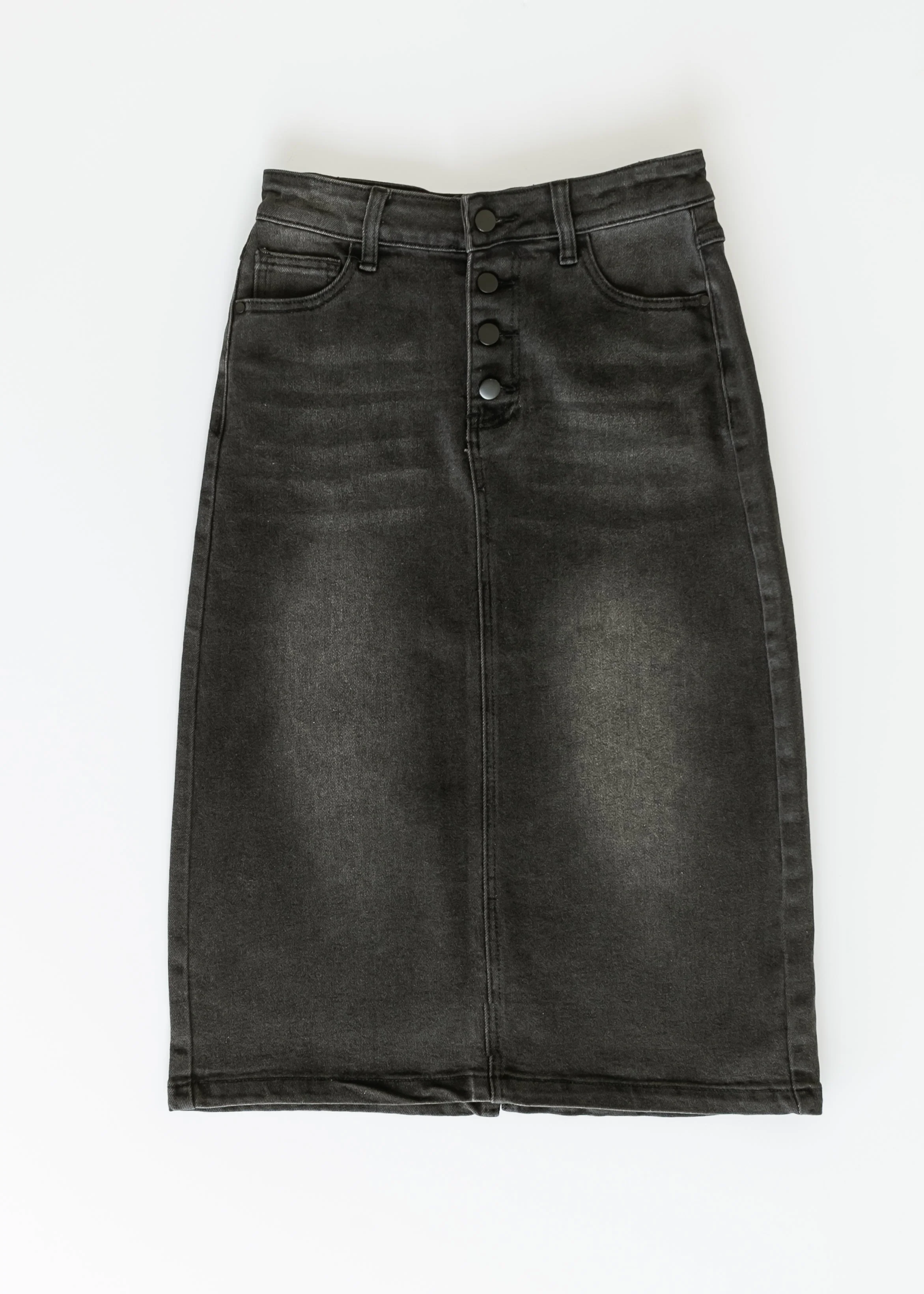 Tiffany Black Denim Midi Skirt - Image 8