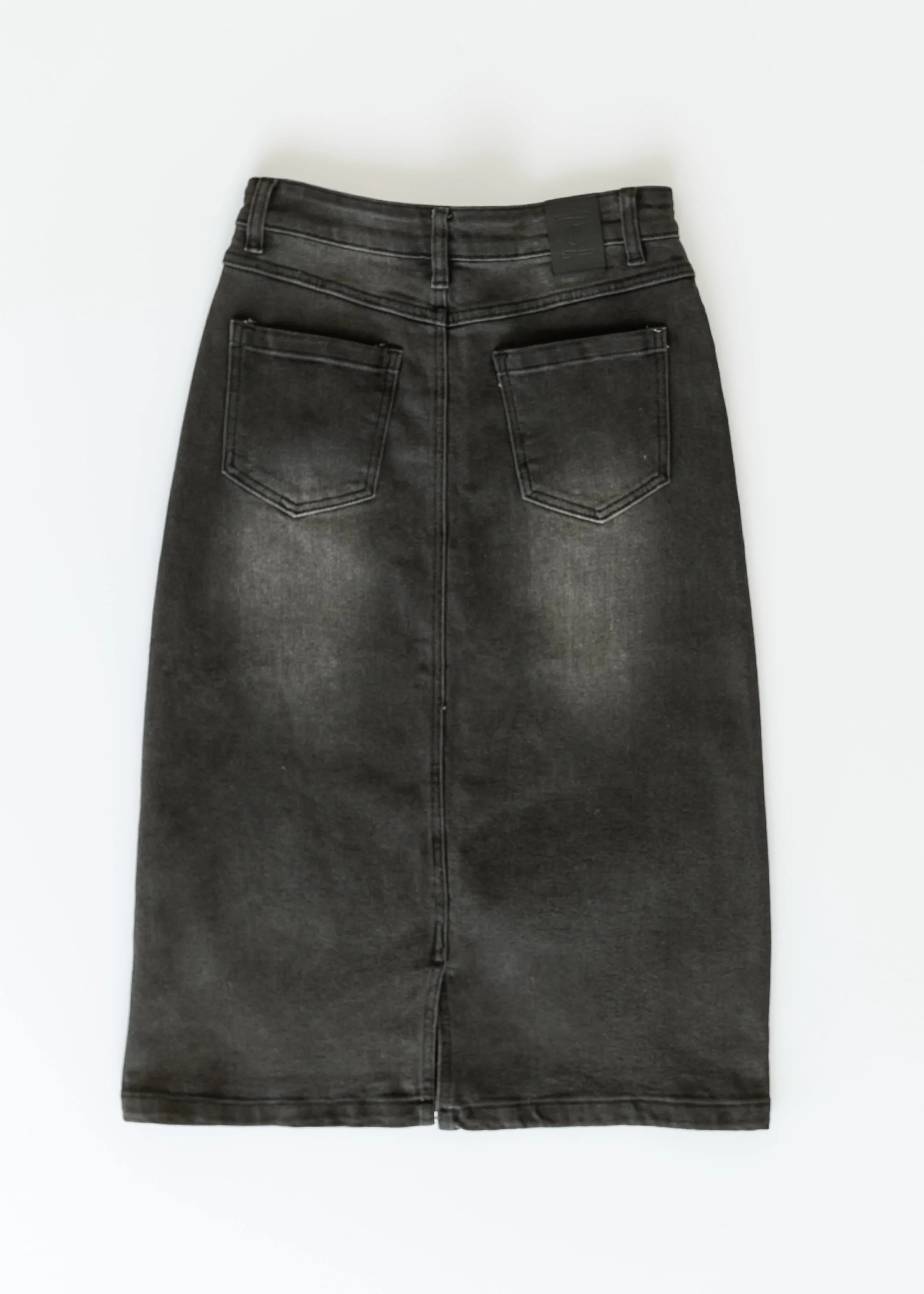Tiffany Black Denim Midi Skirt - Image 9