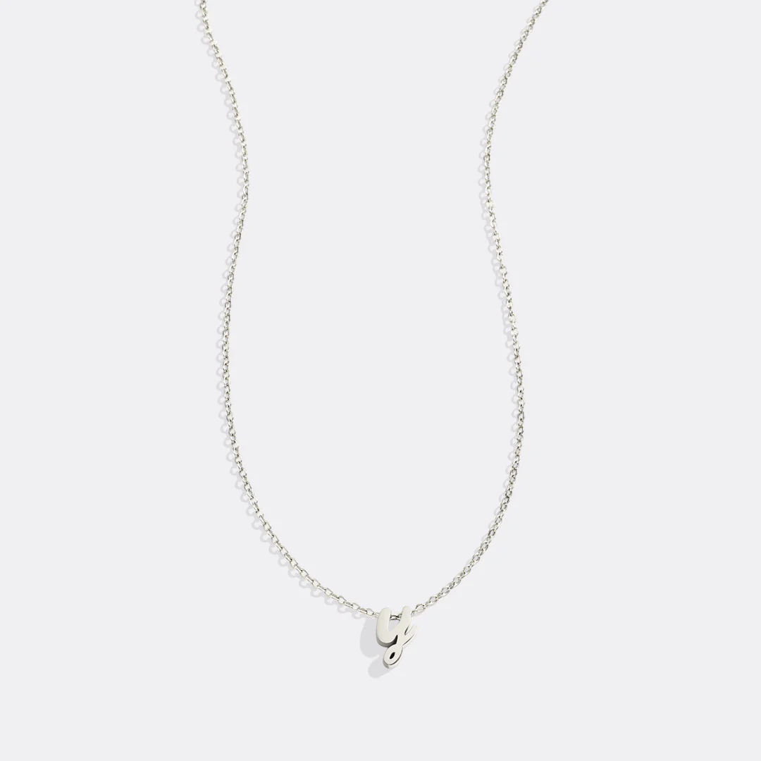 Mint & Lily Tiny Script Initial Necklace - Image 4