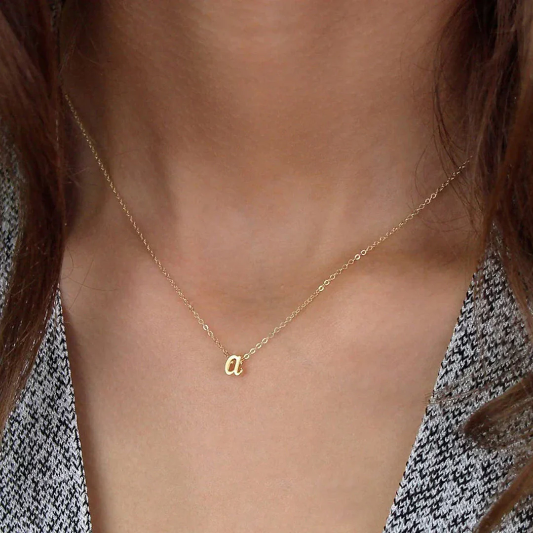 Mint & Lily Tiny Script Initial Necklace - Image 84