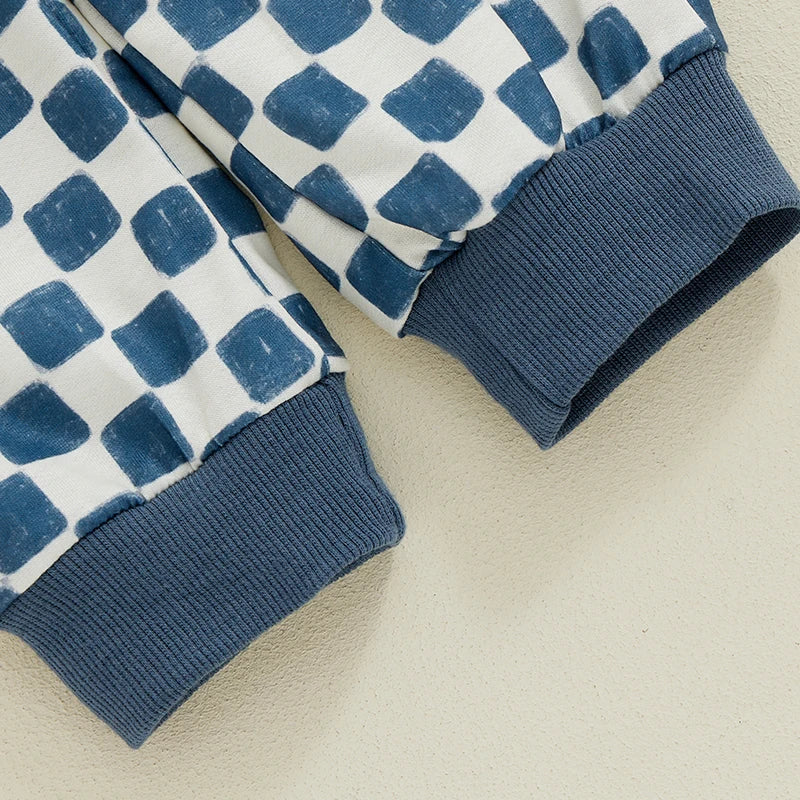 Toddler Kids Boys Girls 2Pcs Big Brother / Sister Letter Print Long Sleeve Top with Elastic Waist Checkered Print Pants Set Outfit - Image 11