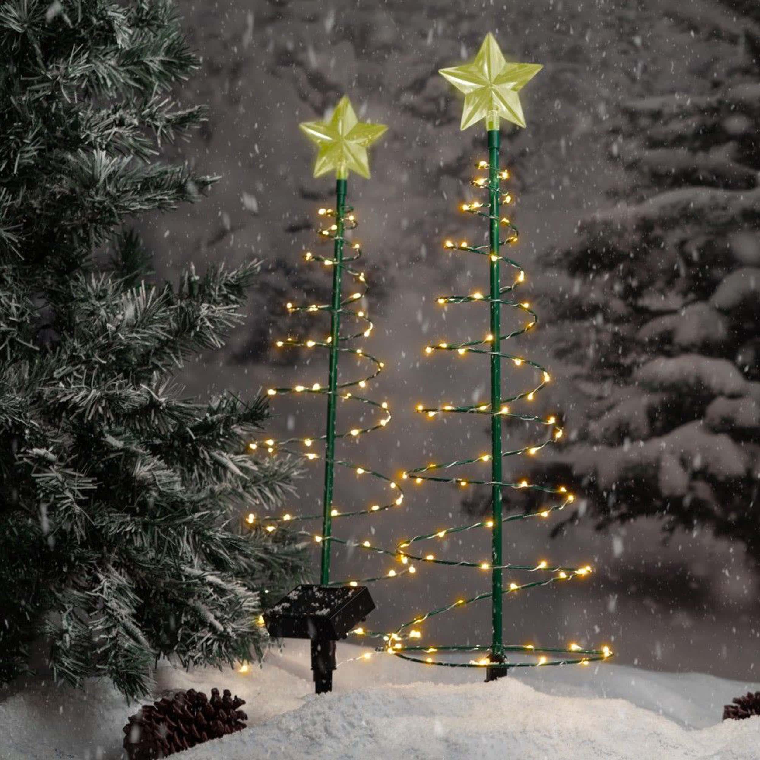 Touch Of ECO 2 ft. Merrylite Solar Warm White LED Pre-Lit Outdoor Christmas Tree - 2 Pack - Image 3