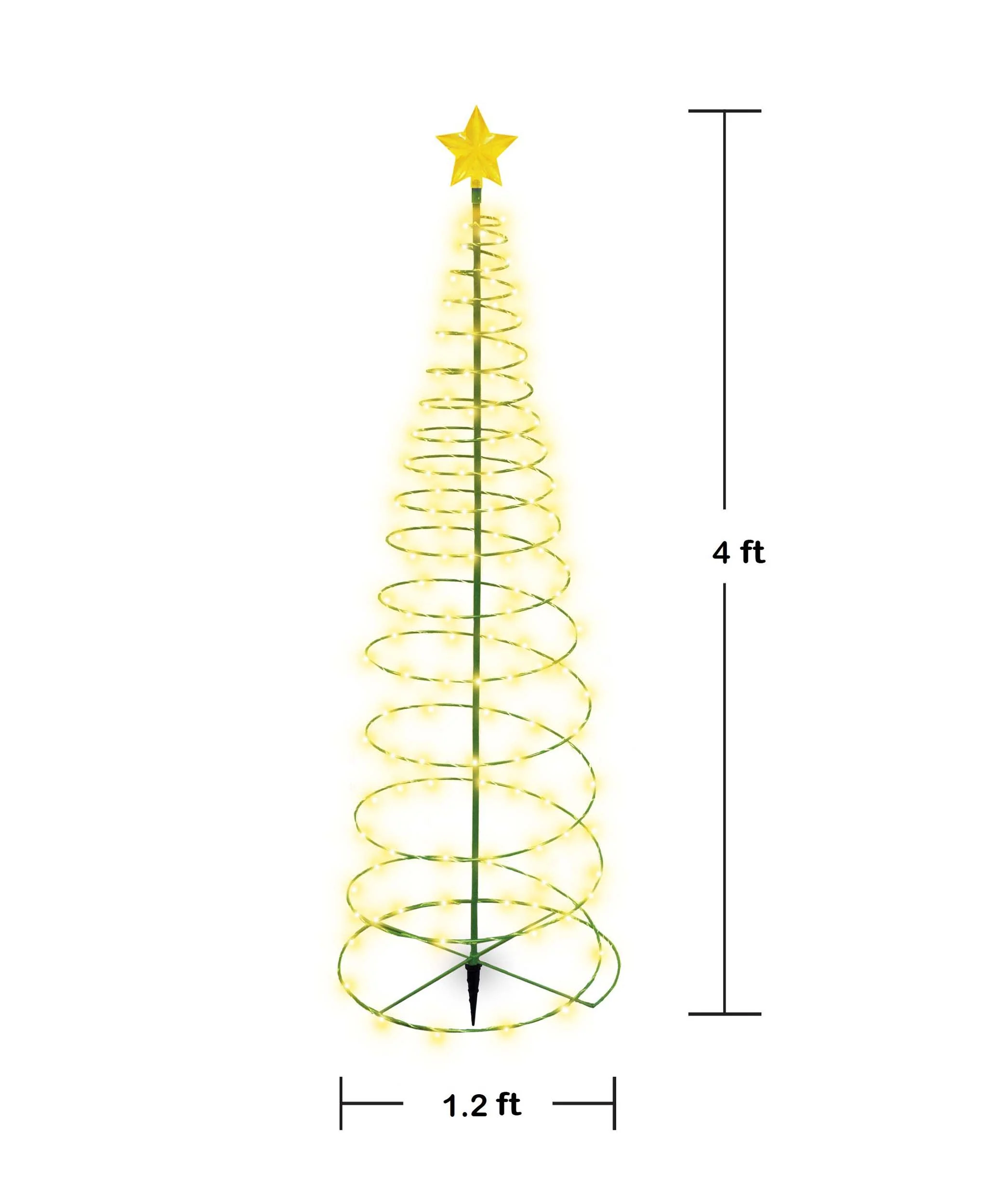 Touch Of ECO 4 ft. Merrylite Solar Warm White LED Pre-Lit Outdoor Christmas Tree - Image 4
