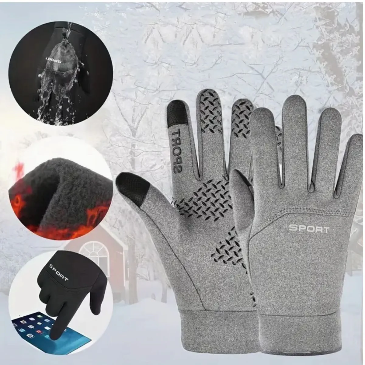 Touchscreen Thermal Sports Gloves – Water-Resistant Winter Gloves for Running, Cycling, and Hiking - Image 7