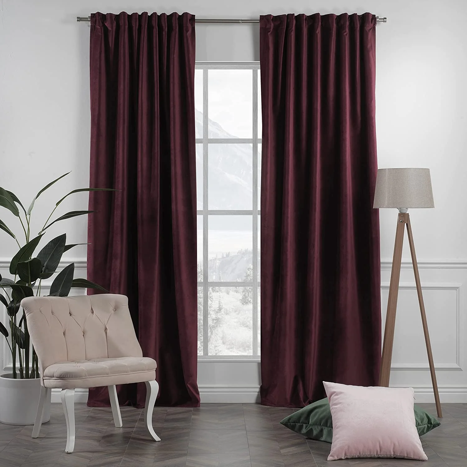 Classic Turkish Towels Extra Long Solid Luxury Matte Velvet Soft Curtain 2 Panels Hanging Back Tap & Rod Pocket Home Décor 5-25 Feet Custom Made Curtains - Made in Turkey - Image 11