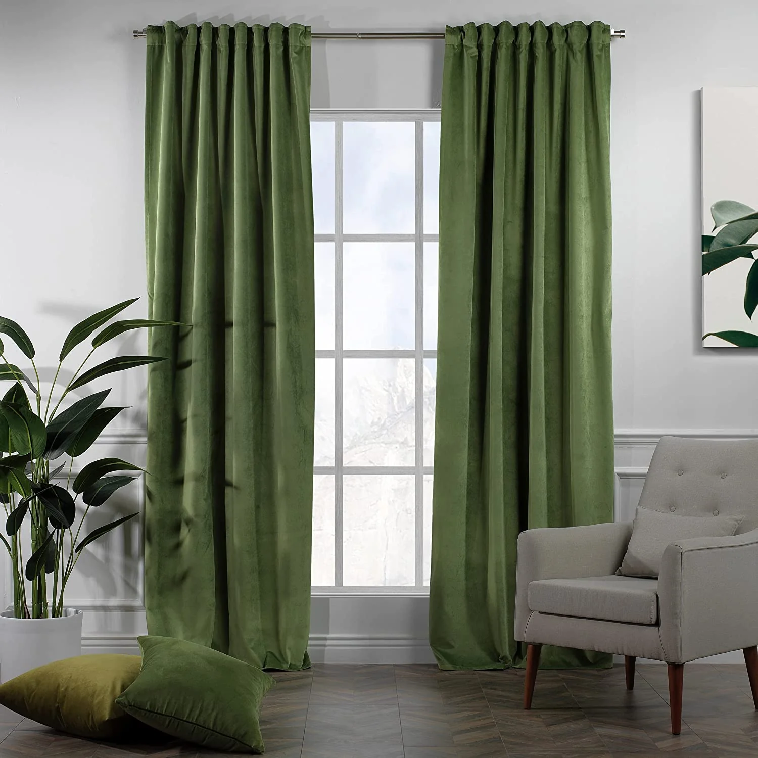 Classic Turkish Towels Extra Long Solid Luxury Matte Velvet Soft Curtain 2 Panels Hanging Back Tap & Rod Pocket Home Décor 5-25 Feet Custom Made Curtains - Made in Turkey - Image 14