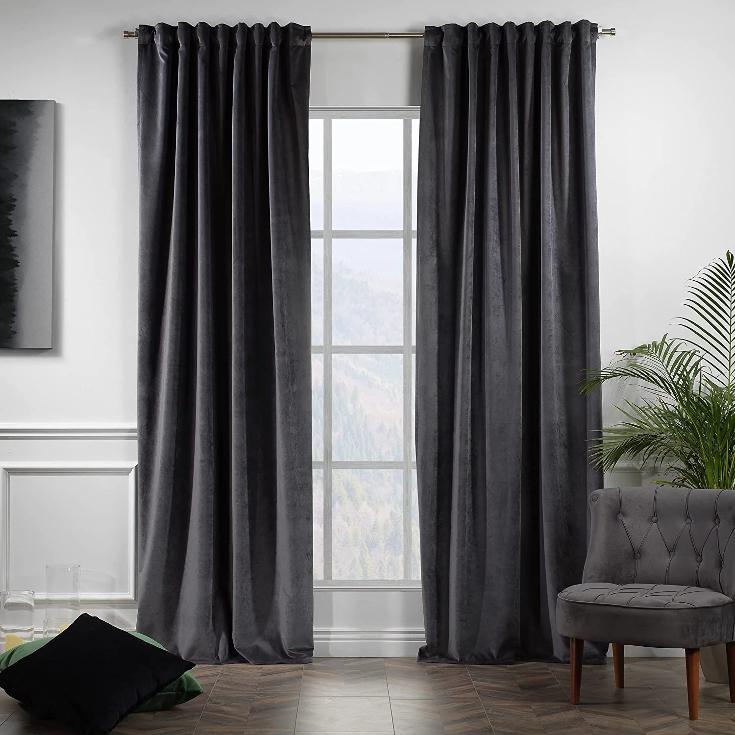 Classic Turkish Towels Extra Long Solid Luxury Matte Velvet Soft Curtain 2 Panels Hanging Back Tap & Rod Pocket Home Décor 5-25 Feet Custom Made Curtains - Made in Turkey - Image 7