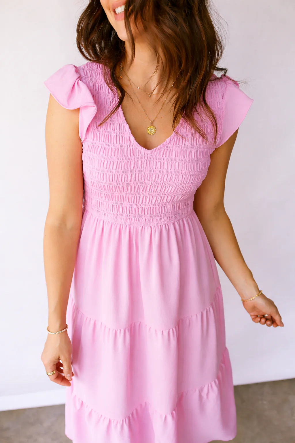 Threaded Pear Treasure Flare Tiered Midi Dress - Image 6