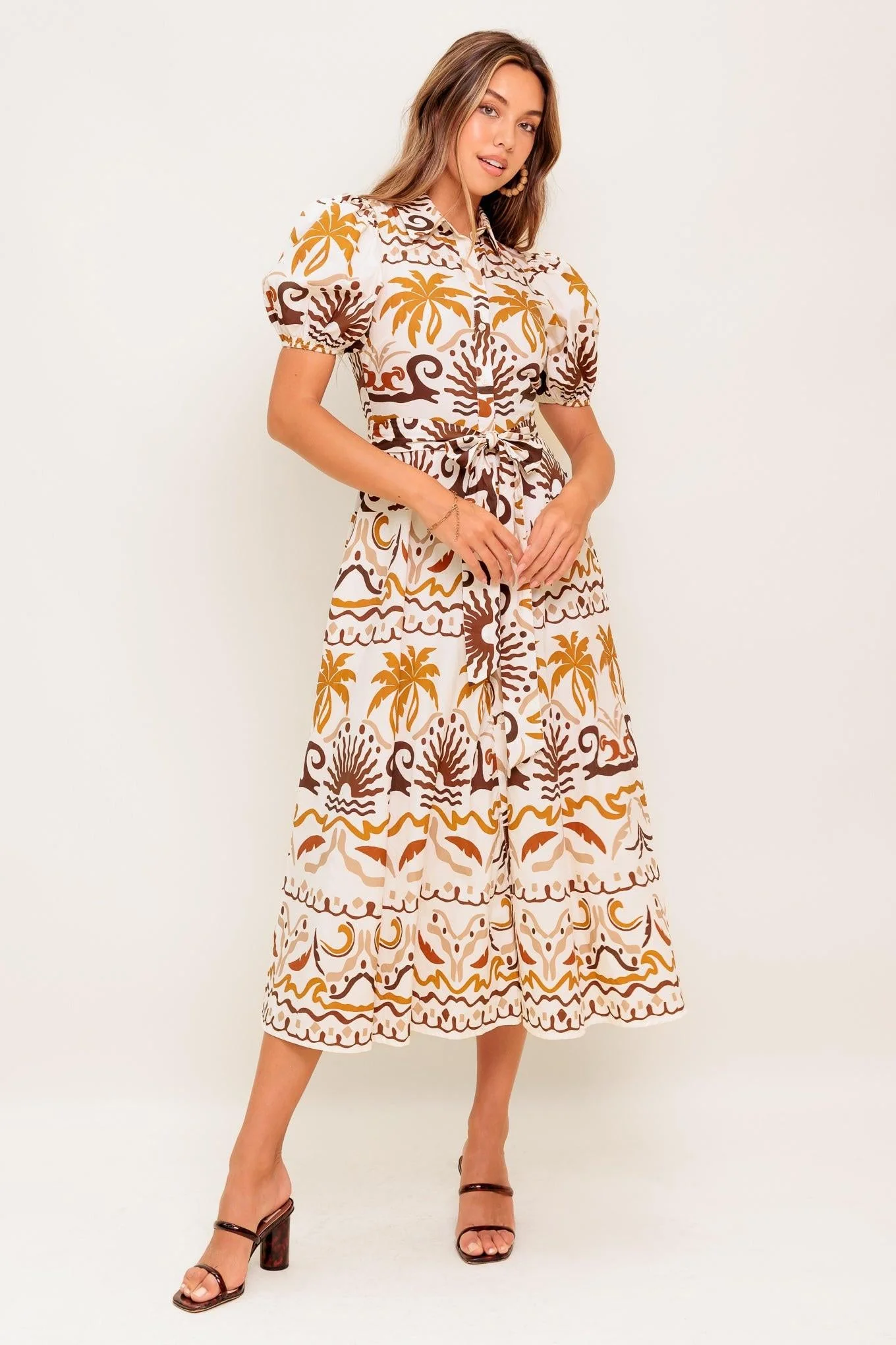 Tropicana Sunset Woven Midi Dress - Image 5