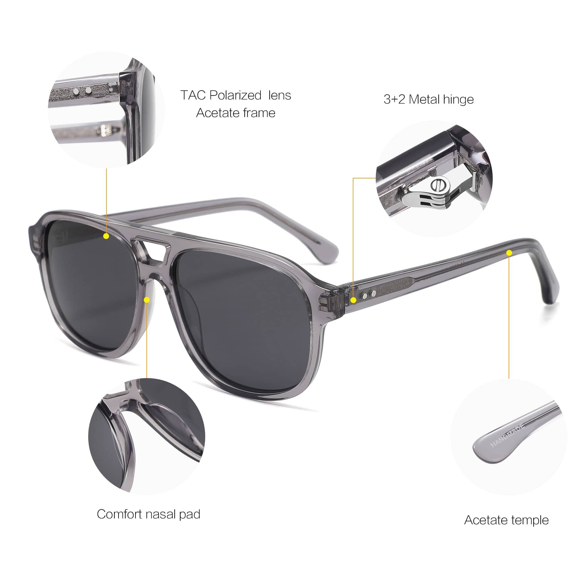 TUCCI Italy Dark Polarized UV400 Sunglasses Premium Modern Eyewear - Image 2