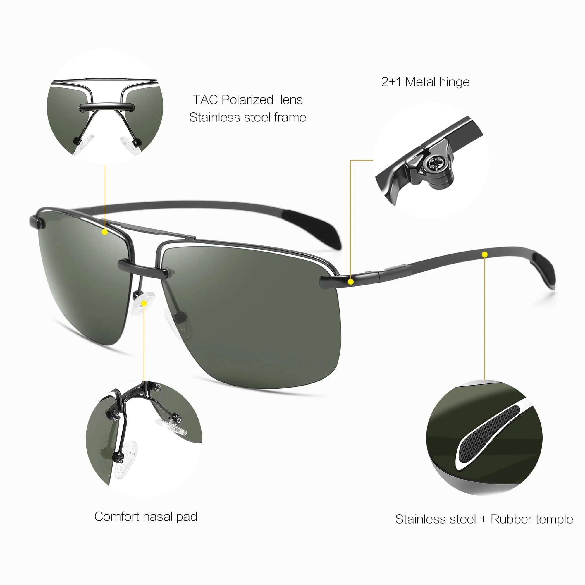 TUCCI Italy G15 Green Polarized UV400 Sunglasses Outdoor Classic - Image 5