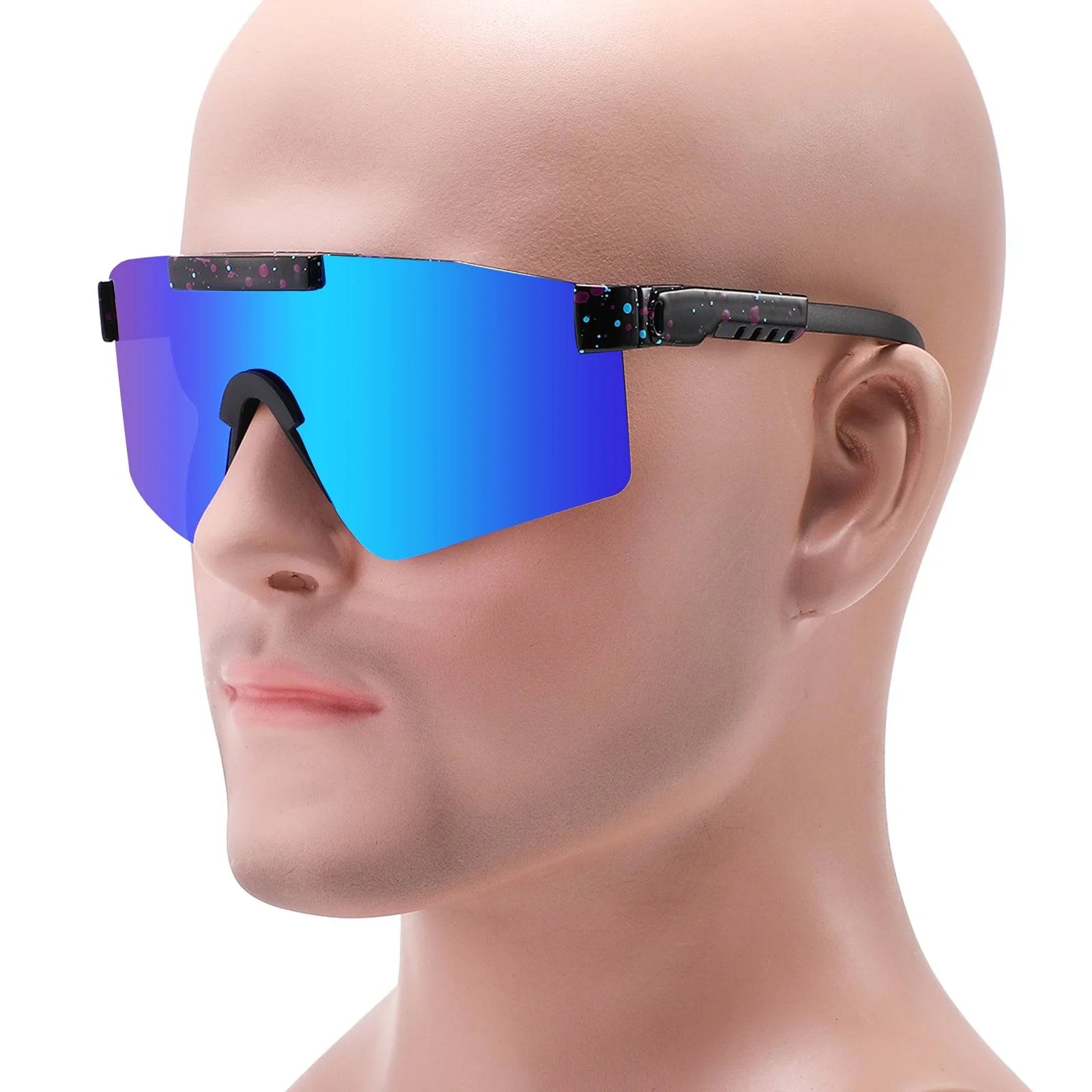TUCCI Italy Oversize Polarized UV400 Red Lens Sports Sunglasses - Image 3