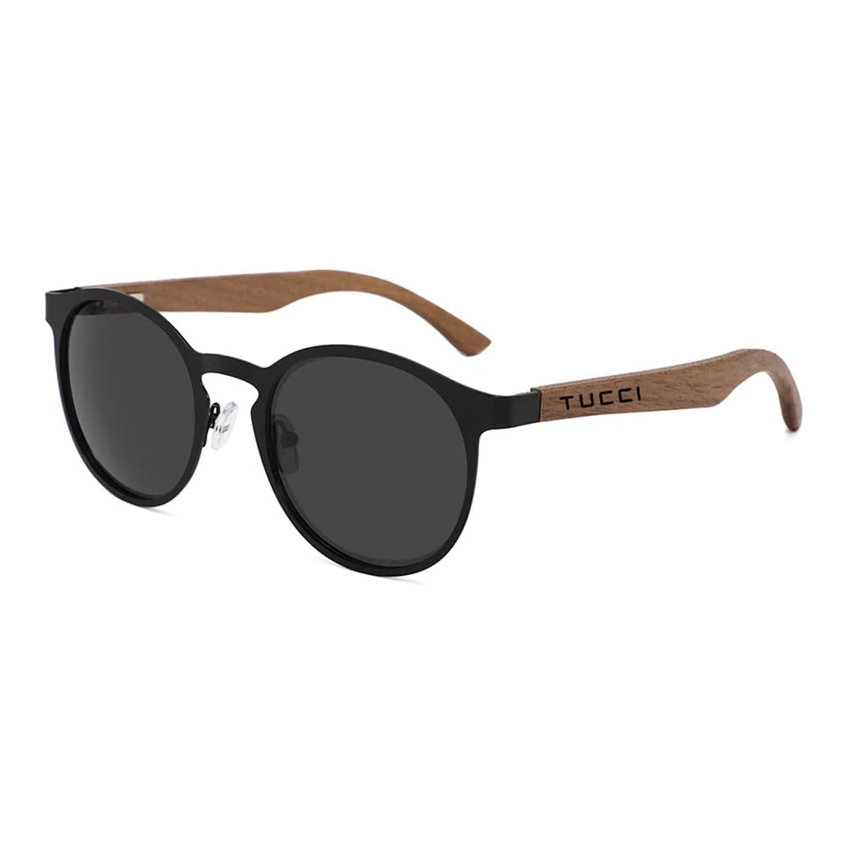TUCCI Italy Round Polarized UV400 Sunglasses Matte Frame Retro Style - Image 4