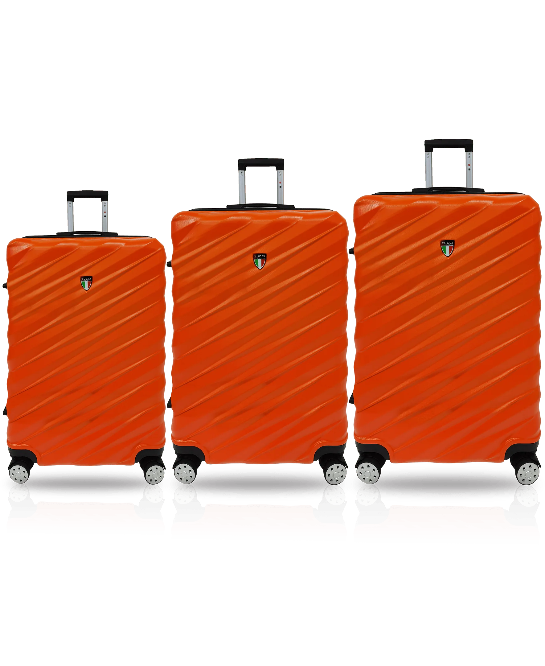TUCCI Italy STORTO 3PC Hardside Luggage Set (20" 24" 28") - Black - Image 13