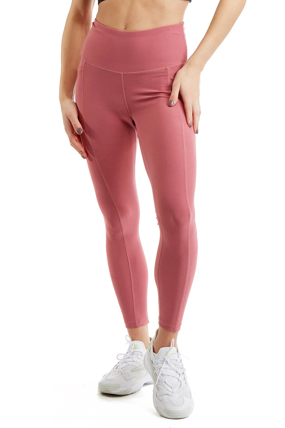 Turtle Bay New York Women's 7/8 Legging in Strong Compressed Double Knit Polyester Blend Fabric with side phone Pockets - Image 2