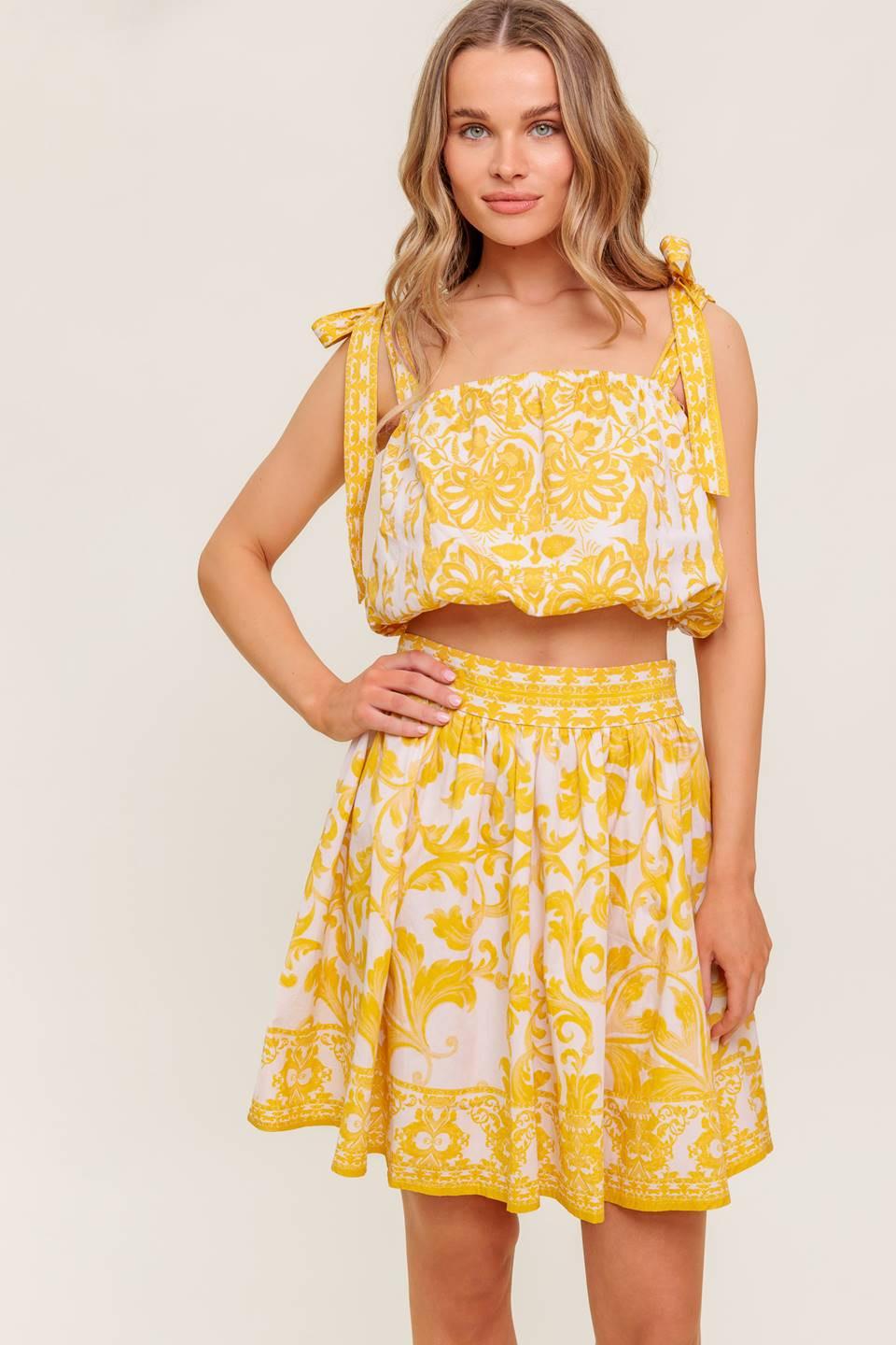 Twig Light Noir Woven Top and Skirt Set - Image 3