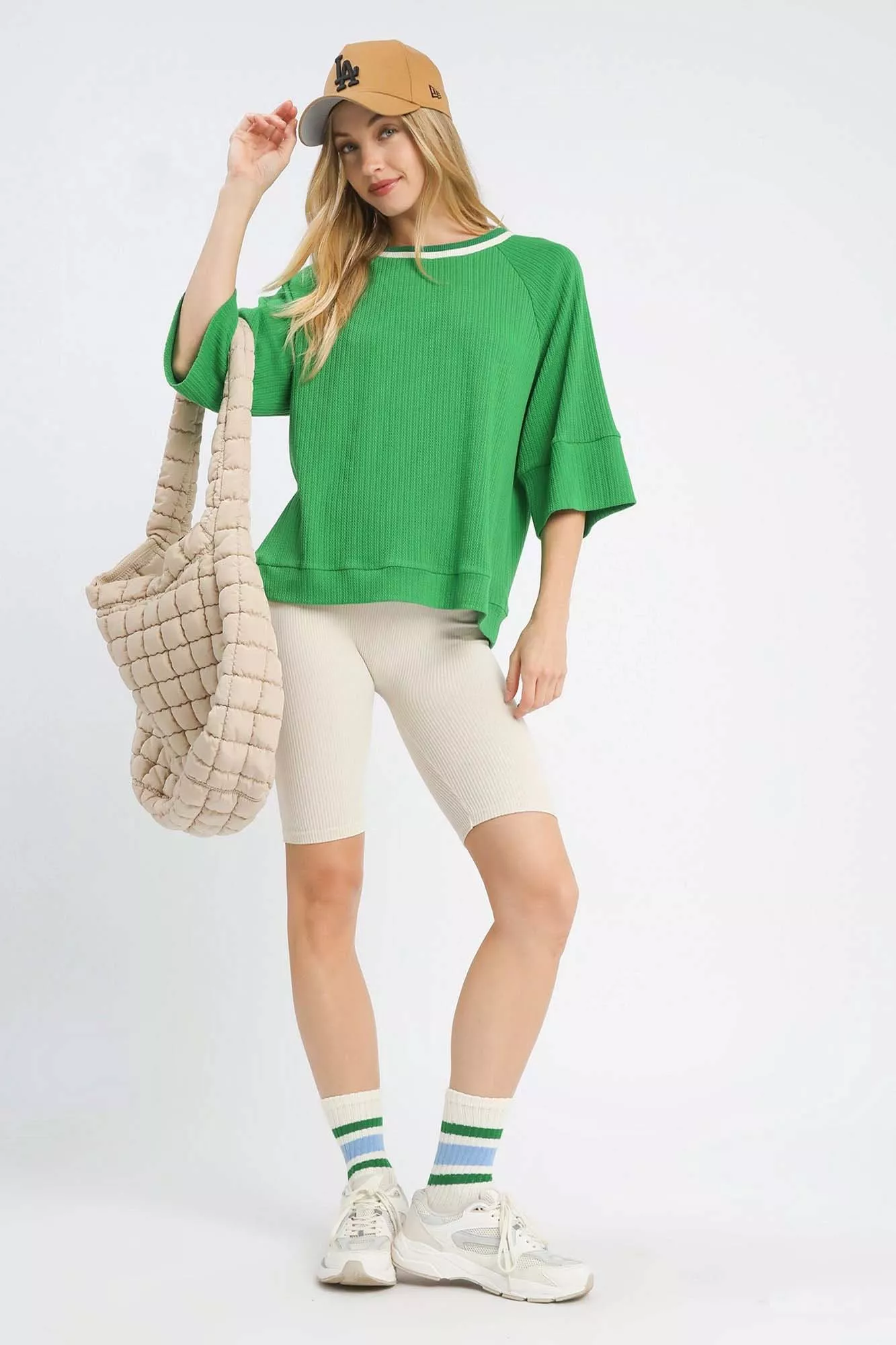 Umgee Ribbed Knit Top with Contrast Trim - Image 4