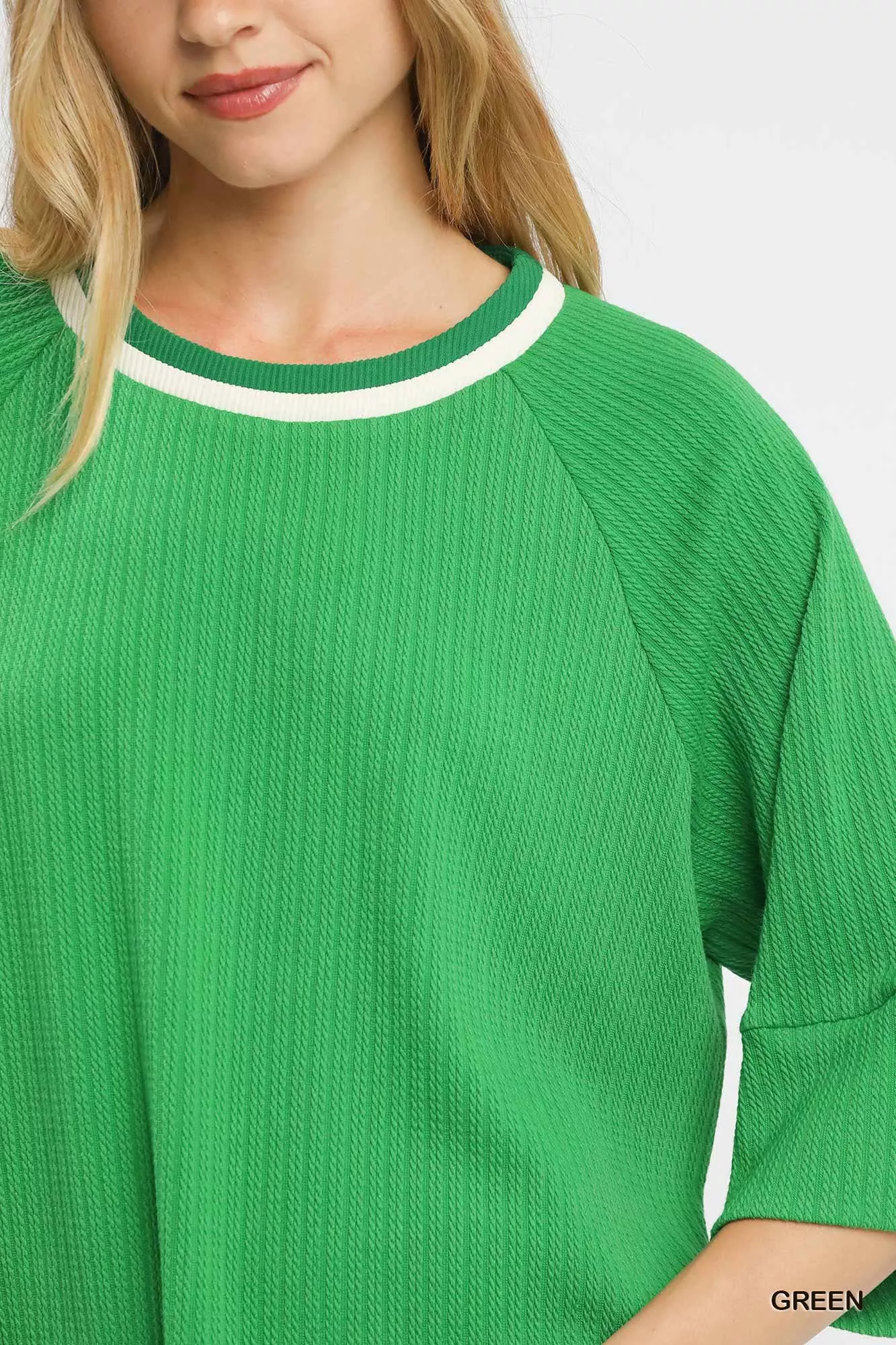 Umgee Ribbed Knit Top with Contrast Trim - Image 6