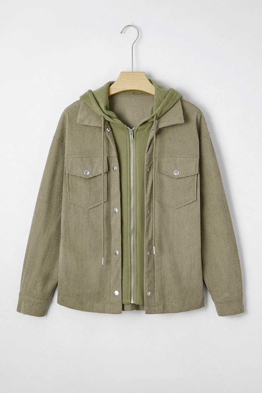 Threaded Pear Undine Knit Textured Hooded Jacket - Image 9
