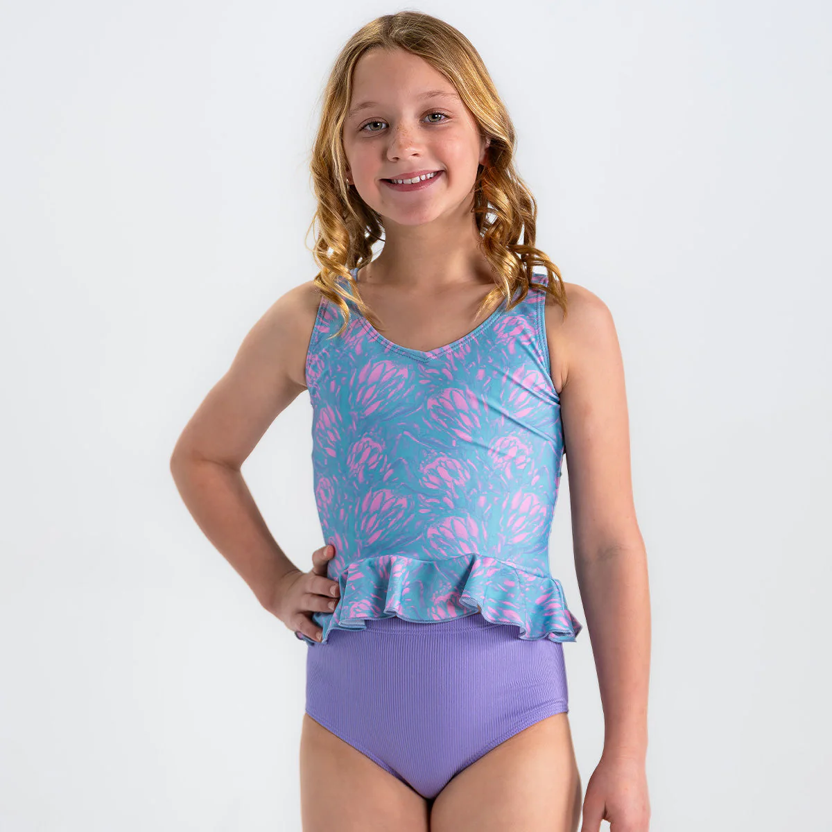 V Neck Peplum Tankini Top (Girls) - Image 4