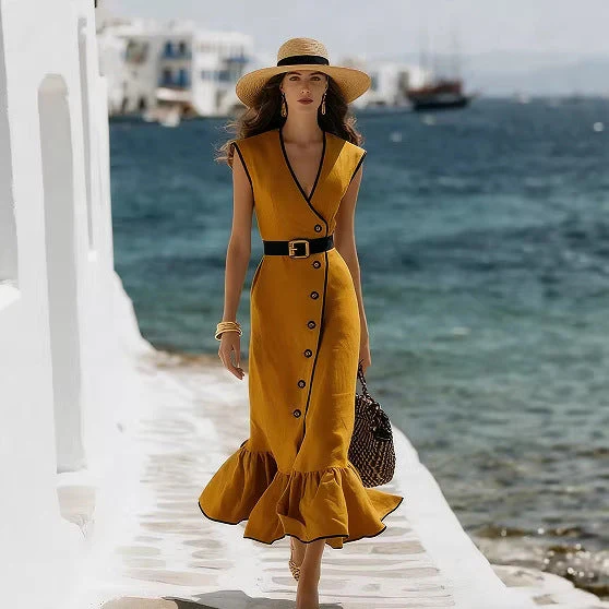 V-Neck Sleeveless High-Waist Maxi Dress – 5 Colors, S–2XL - Image 3