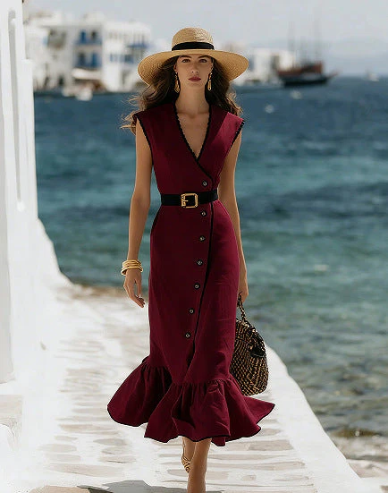V-Neck Sleeveless High-Waist Maxi Dress – 5 Colors, S–2XL - Image 8