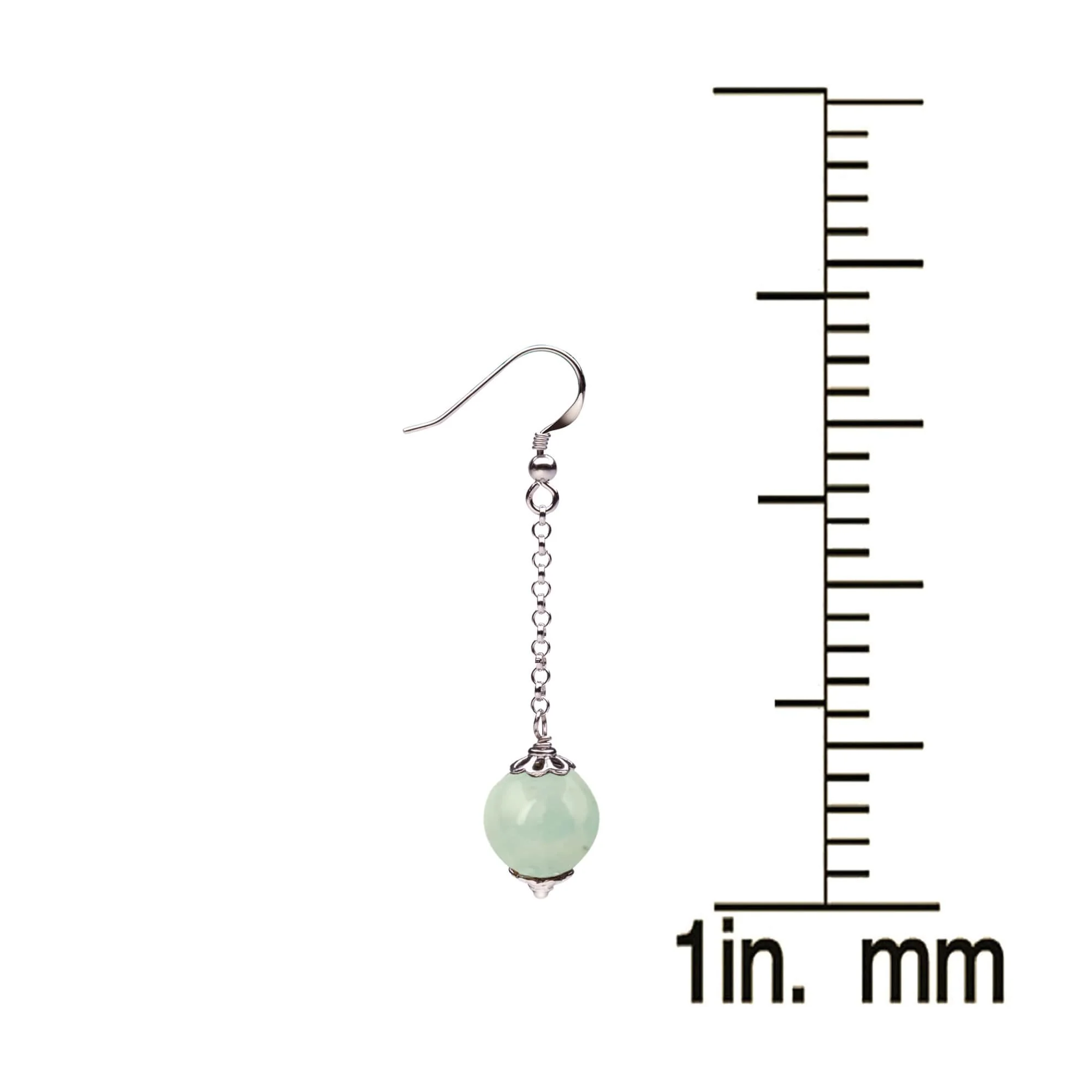 V3 Jewelry Sterling Silver 12 MM Natural Aquamarine Bead Dangle Earrings - Image 2