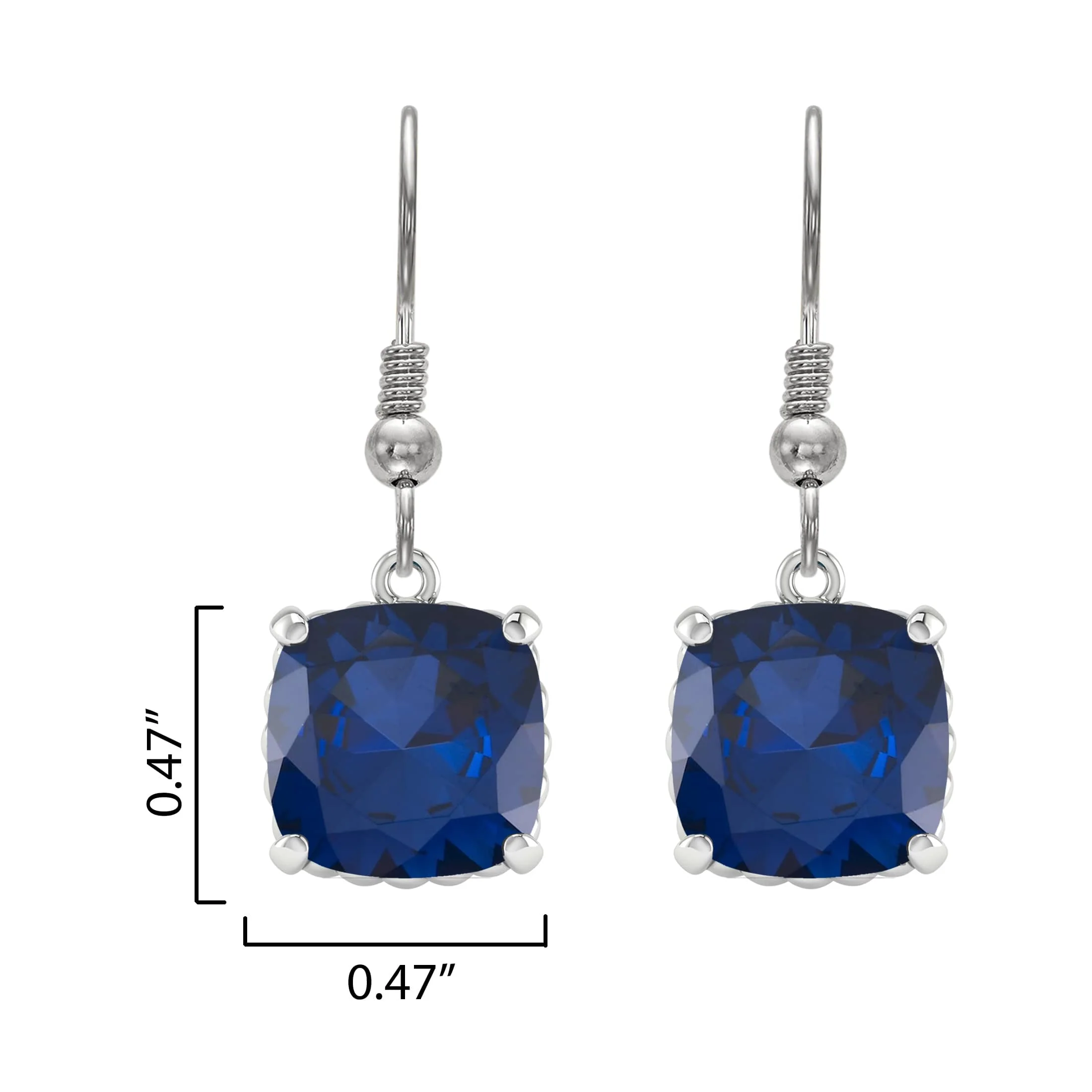 V3 Jewelry Sterling Silver 12.10 Carat Custion Cut Natural Lemon Quartz Dangle Earrings - Image 7