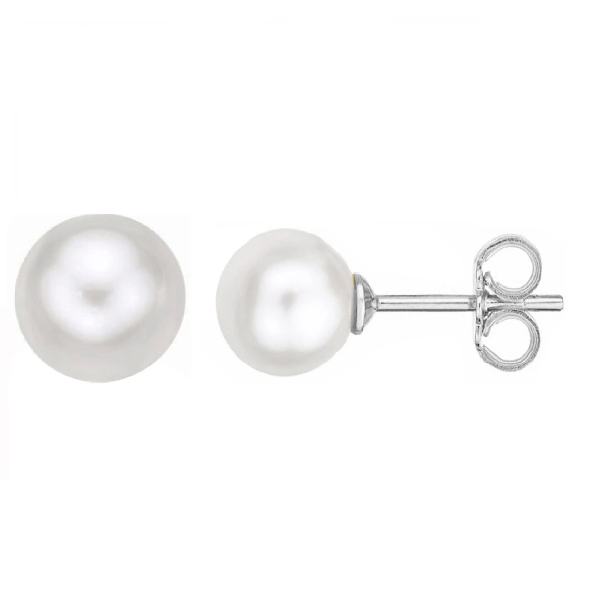 V3 Jewelry Sterling Silver Set of Three Freshwater Pearl Stud Earrings - Image 2