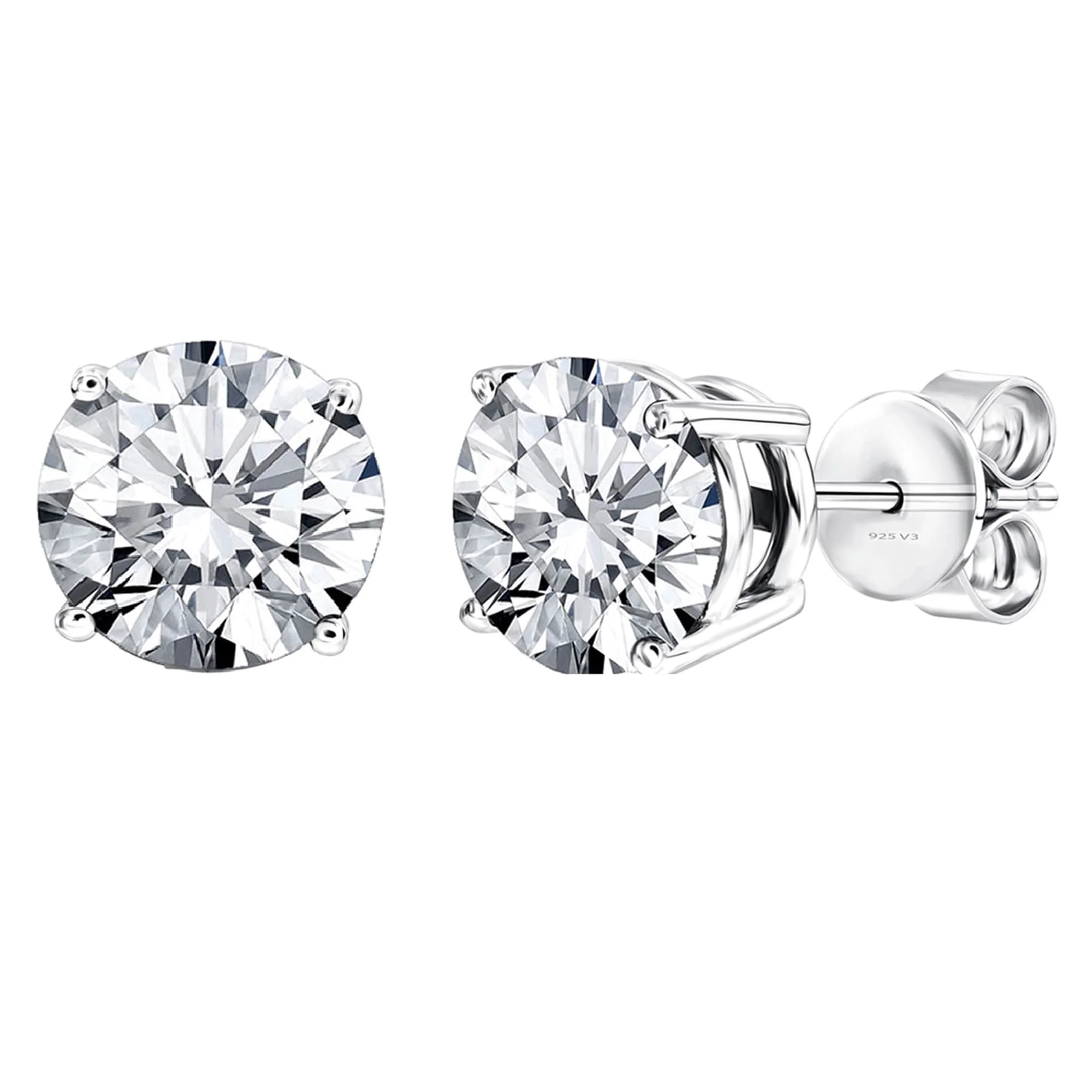 V3 Jewelry Sterling Silver with Natural Black Spinel, White Topaz and Cultured Pearl Stud Earrings Set - Image 3