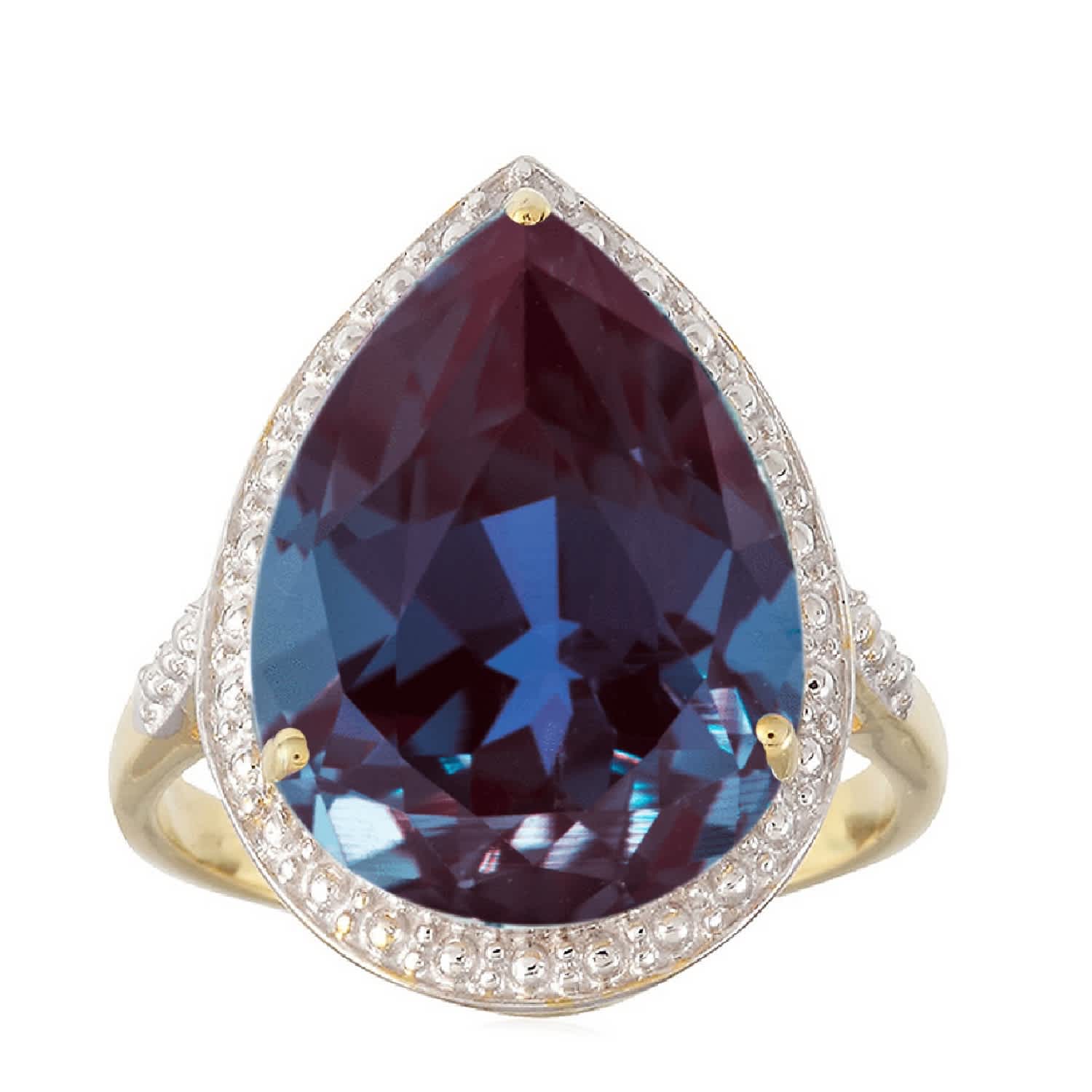 V3 Jewelry 8.50CT Color Changing Alexandrite Tear Drop Solitaire 18K Gold plated Sterling Silver Ring - Image 30