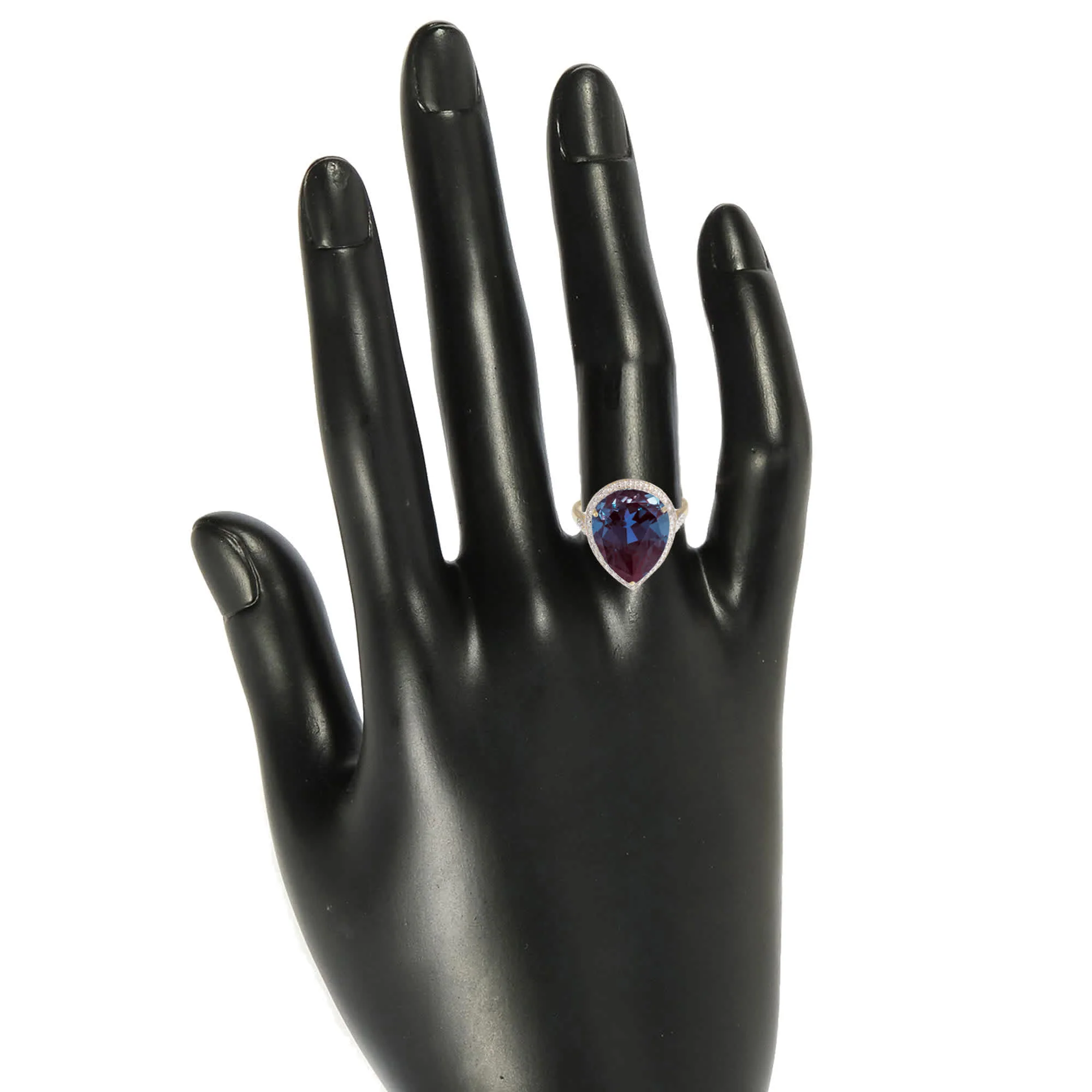 V3 Jewelry 8.50CT Color Changing Alexandrite Tear Drop Solitaire 18K Gold plated Sterling Silver Ring - Image 44